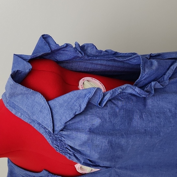 Pappagallo 100% cotton blue sleeveless dress size 16 - Picture 3 of 13